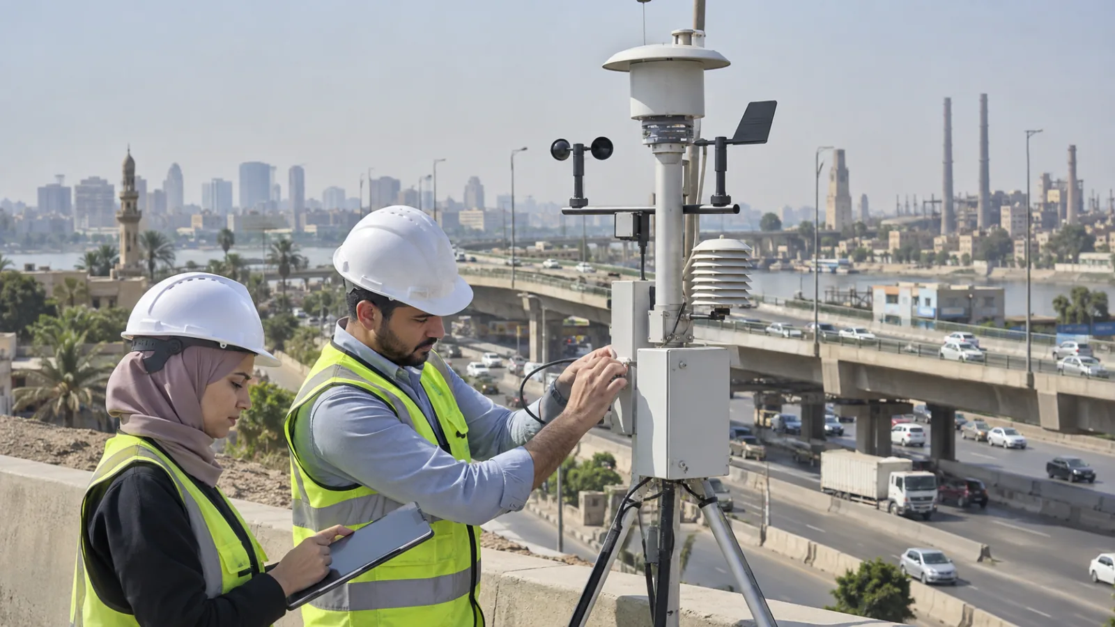 Engineers assessing climate exposure of infrastructure